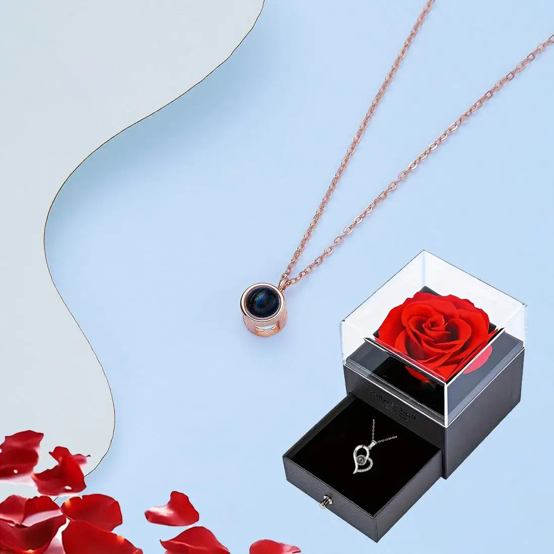 100 Languages "I Love You" Heart Necklace β Gift Set with Rose Box πβ¨ Perfect Romantic Gift