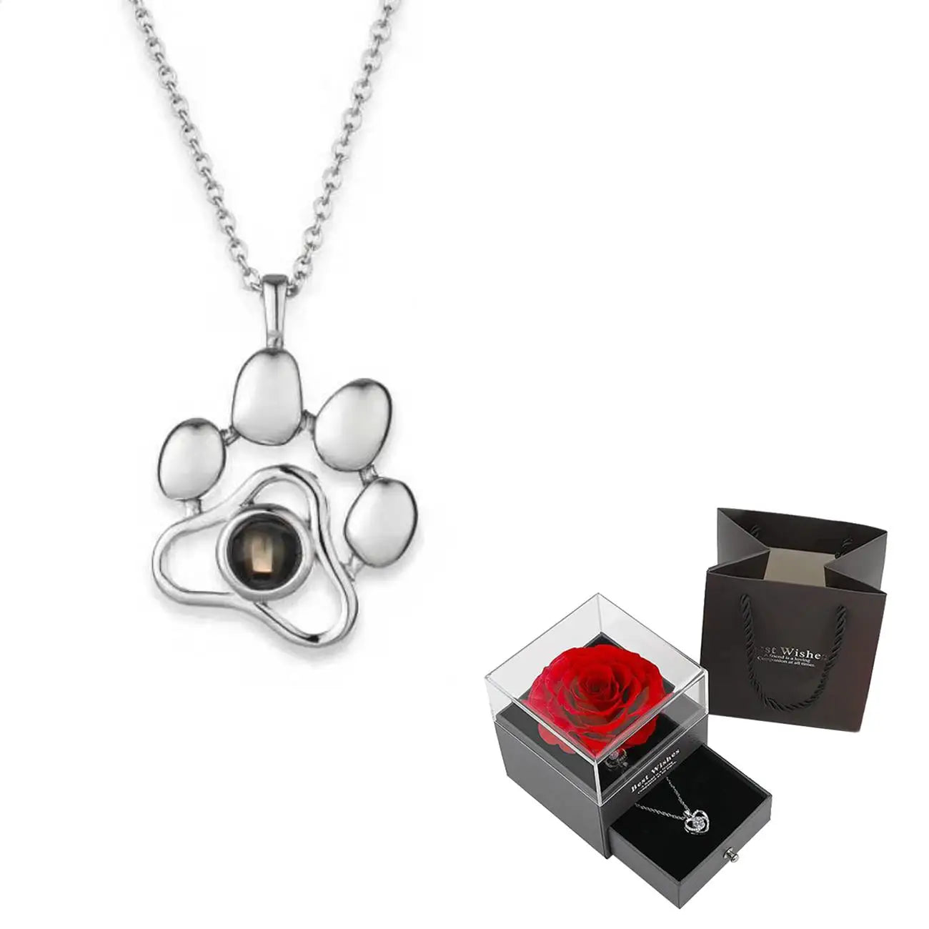 100 Languages "I Love You" Heart Necklace β Gift Set with Rose Box πβ¨ Perfect Romantic Gift