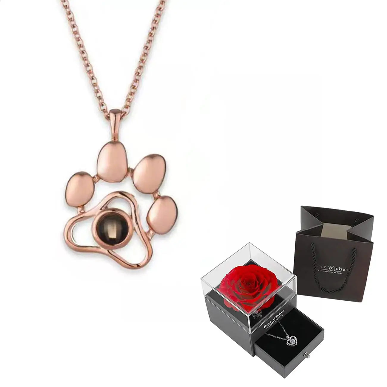 100 Languages "I Love You" Heart Necklace β Gift Set with Rose Box πβ¨ Perfect Romantic Gift
