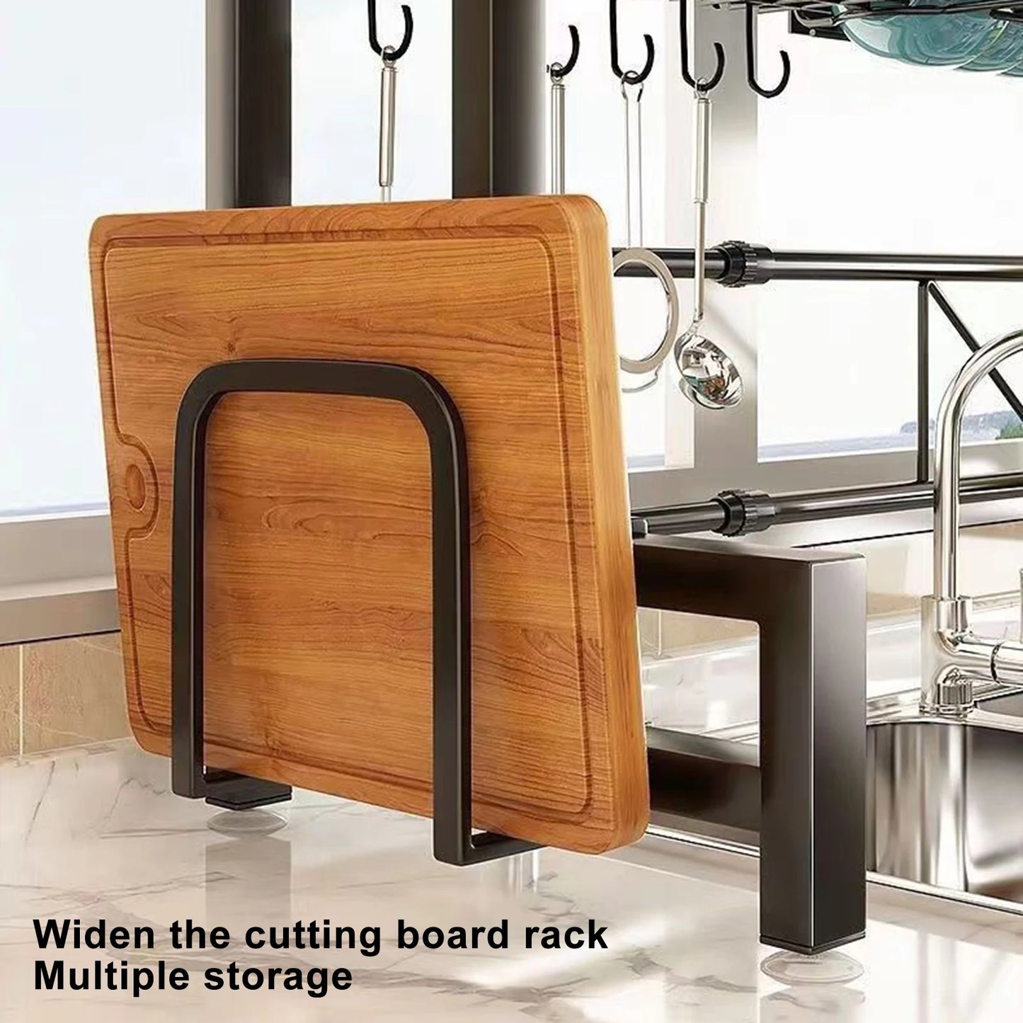 2-Tier Stretchable Kitchen Sink Rack – Multifunctional Dish & Utensil Organizer