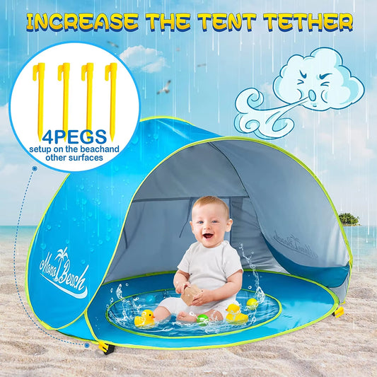 Baby Beach Tent Shade UV Protection Sun Shelter Infant Outdoor Toys Swimming Pool House Beach Tent Toys for Kids Children